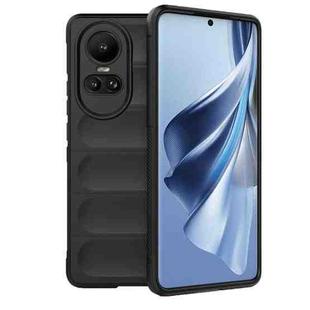 For OPPO Reno10 5G Global Magic Shield TPU + Flannel Phone Case(Black)