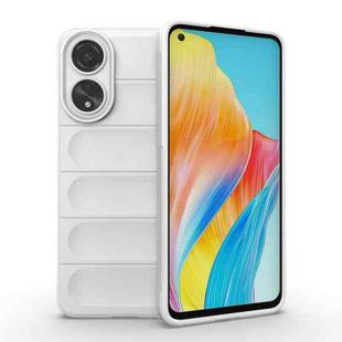 For OPPO A78 4G Global Magic Shield TPU + Flannel Phone Case(White)