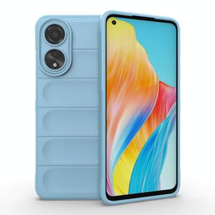 For OPPO A78 4G Global Magic Shield TPU + Flannel Phone Case(Light Blue)