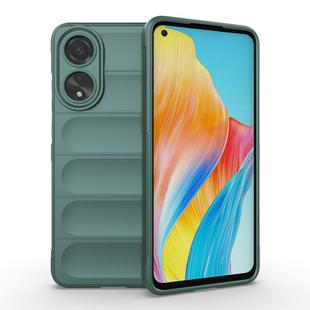 For OPPO A78 4G Global Magic Shield TPU + Flannel Phone Case(Dark Green)