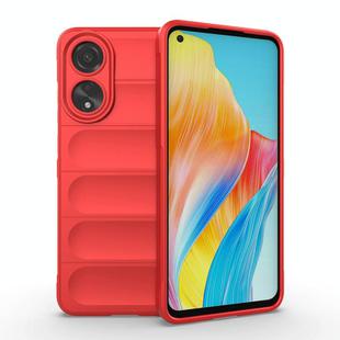 For OPPO A78 4G Global Magic Shield TPU + Flannel Phone Case(Red)