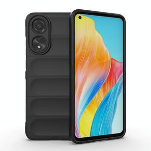 For OPPO A78 4G Global Magic Shield TPU + Flannel Phone Case(Black)