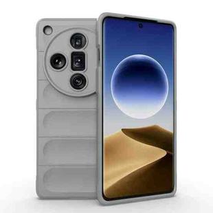 For OPPO Find X7 Ultra 5G Magic Shield TPU + Flannel Phone Case(Grey)