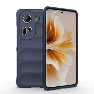 For OPPO Reno11 5G Global Magic Shield TPU + Flannel Phone Case(Dark Blue)