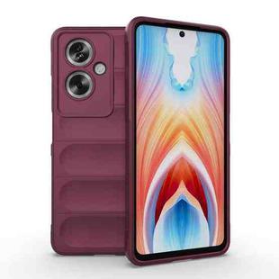 For OPPO A79 5G Global Magic Shield TPU + Flannel Phone Case(Wine Red)