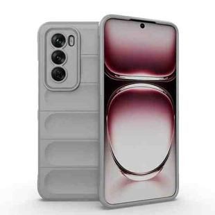 For OPPO Reno12 Global Magic Shield TPU + Flannel Phone Case(Grey)