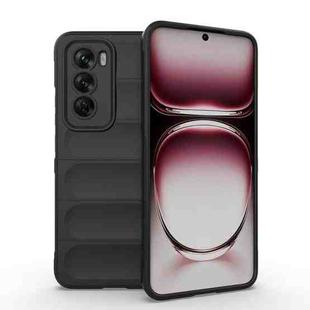 For OPPO Reno12 Global Magic Shield TPU + Flannel Phone Case(Black)