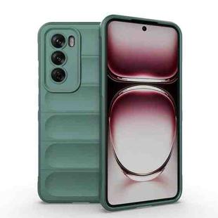 For OPPO Reno12 Pro Global Magic Shield TPU + Flannel Phone Case(Dark Green)
