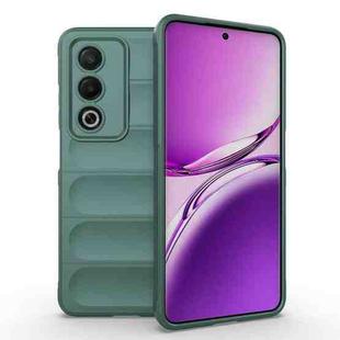 For OPPO A3 Pro India Magic Shield TPU + Flannel Phone Case(Dark Green)