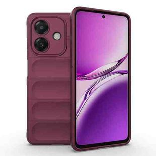 For OPPO A3X 5G India Magic Shield TPU + Flannel Phone Case(Wine Red)