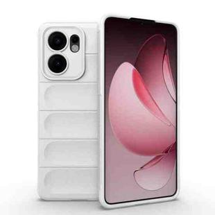 For OPPO Reno13 F 5G Global Magic Shield TPU + Flannel Phone Case(White)