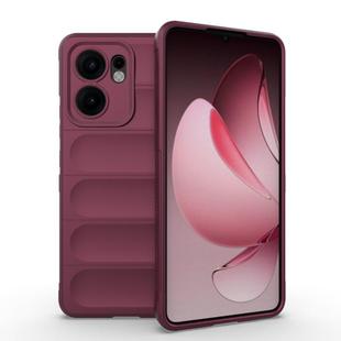 For OPPO Reno13 F 5G Global Magic Shield TPU + Flannel Phone Case(Wine Red)