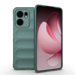 For OPPO Reno13 F 5G Global Magic Shield TPU + Flannel Phone Case(Dark Green)