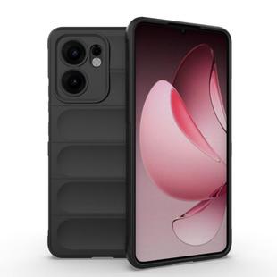 For OPPO Reno13 F 5G Global Magic Shield TPU + Flannel Phone Case(Black)