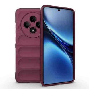 For OPPO Reno12 F 5G Global Magic Shield TPU + Flannel Phone Case(Wine Red)