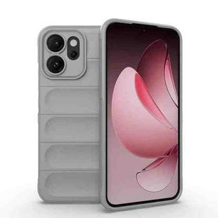 For OPPO Reno14 5G Global Magic Shield TPU + Flannel Phone Case(Grey)