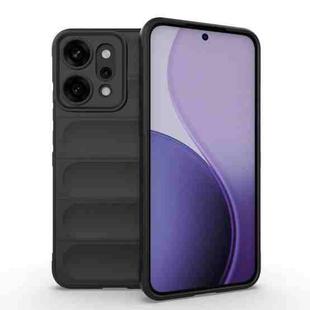 For OPPO Reno14 Pro Global Magic Shield TPU + Flannel Phone Case(Black)
