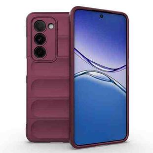 For OPPO A5 5G Global / K13x 5G Global Magic Shield TPU + Flannel Phone Case(Wine Red)