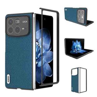 For Xiaomi Mix Fold 4 ABEEL Genuine Leather Litchi Texture Phone Case(Blue)