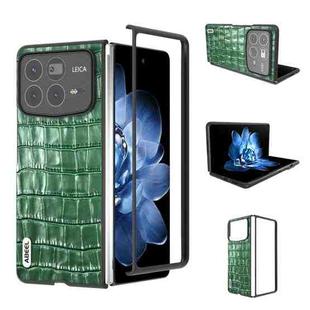 For Xiaomi Mix Fold 4 ABEEL Crocodile Texture Genuine Leather Phone Case(Green)