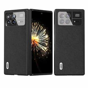For Xiaomi Mix Fold 3 ABEEL Genuine Leather + PC Litchi Texture Phone Case(Black)