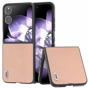 For Xiaomi Mix Flip ABEEL Genuine Leather + PC Litchi Texture Phone Case(Pink Gold)