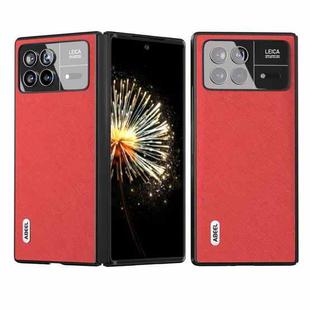 For Xiaomi Mix Fold 3 ABEEL Cross Texture Genuine Leather Phone Case(Red)