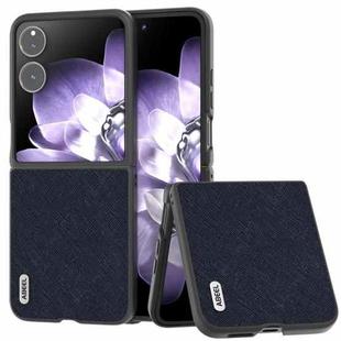 For Xiaomi Mix Flip ABEEL Cross Texture Genuine Leather Phone Case(Blue)