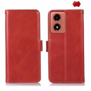 For Motorola Moto G04 / G24 Magnetic Crazy Horse Texture Genuine Leather RFID Phone Case(Red)