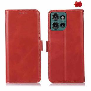 For Motorola Edge 50 Neo Magnetic Crazy Horse Texture Genuine Leather Phone Case(Red)