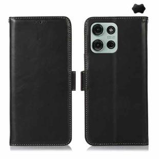 For Motorola Moto G75 5G Magnetic Crazy Horse Texture Genuine Leather Phone Case(Black)