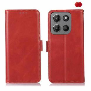 For Motorola Moto G15 4G Magnetic Crazy Horse Texture Genuine Leather Phone Case(Red)