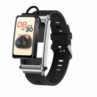 K80 1.57 inch Silicone Band IP67 Earphone Detachable Smart Watch Support Bluetooth Call(Silver)