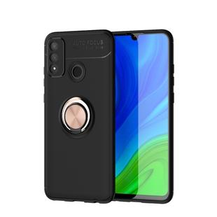 For Huawei P Smart (2020) Lenuo Shockproof TPU Protective Case with Invisible Holder(Black Gold)