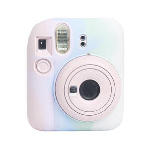 For FUJIFILM instax mini 12 Soft Silicone Camera Protective Case(Pink Blue White)