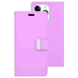 For iPhone 15 Pro Max GOOSPERY RICH DIARY Crazy Horse Texture Leather Phone Case(Purple)