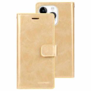 For iPhone 15 Pro Max GOOSPERY MANSOOR DIARY 9 Card Slots Leather Phone Case(Gold)