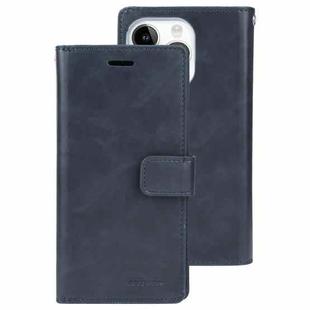 For iPhone 15 Pro Max GOOSPERY MANSOOR DIARY 9 Card Slots Leather Phone Case(Dark Blue)