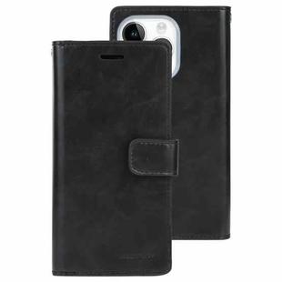 For iPhone 15 Pro GOOSPERY MANSOOR DIARY 9 Card Slots Leather Phone Case(Black)