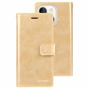 For iPhone 15 Plus GOOSPERY MANSOOR DIARY 9 Card Slots Leather Phone Case(Gold)