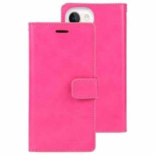 For iPhone 15 Plus GOOSPERY MANSOOR DIARY 9 Card Slots Leather Phone Case(Rose Red)