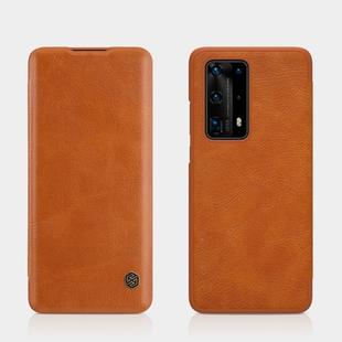 For Huawei P40 Pro Plus NILLKIN QIN Series Crazy Horse Texture Horizontal Flip Leather Case with Card Slot(Brown)