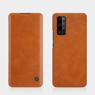 For Huawei Honor 30 Pro NILLKIN QIN Series Crazy Horse Texture Horizontal Flip Leather Case with Card Slot(Brown)