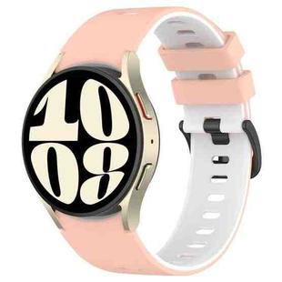 For Samsung Galaxy Watch 6 Sports Two Color Silicone Watch Band(Pink+White)