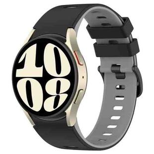 For Samsung Galaxy Watch 6 Sports Two Color Silicone Watch Band(Black+Grey)