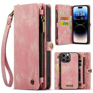 For iPhone 15 Pro CaseMe 008 Detachable Multifunctional Leather Phone Case(Pink)