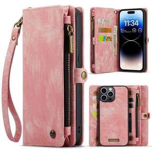 For iPhone 15 Pro Max CaseMe 008 Detachable Multifunctional Leather Phone Case(Pink)