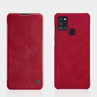 For Samsung Galaxy A21s NILLKIN QIN Series Crazy Horse Texture Horizontal Flip Leather Case with Card Slot(Red)