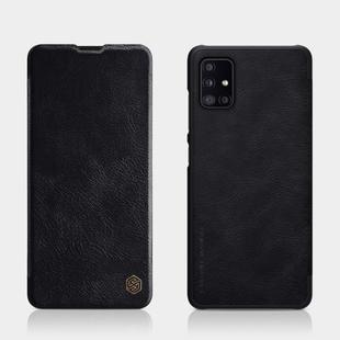 For Samsung Galaxy A51 5G NILLKIN QIN Series Crazy Horse Texture Horizontal Flip Leather Case with Card Slot(Black)