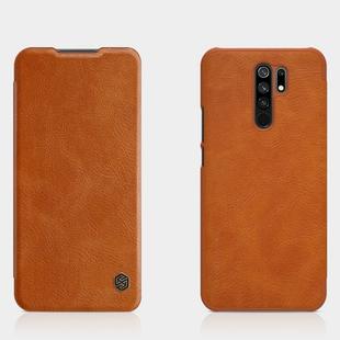 For Xiaomi Redmi 9 NILLKIN QIN Series Crazy Horse Texture Horizontal Flip Leather Case with Card Slot(Brown)